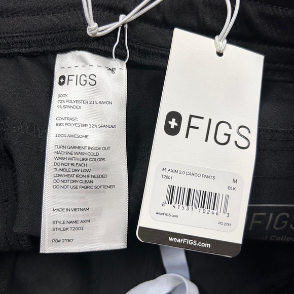 Figs Men’s Black Straight Leg Pants Performance Fabric Style T2001 - Picture 10 of 13